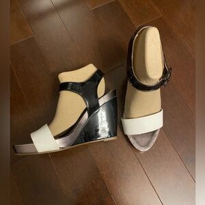 Stylish Black and White Wedges